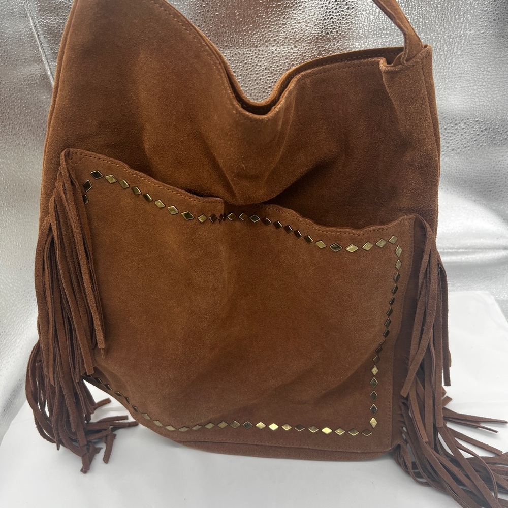 Steve Madden Brown Hobo Bag with Fringe